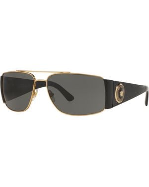 Versace Ve2163 100287 Sunglasses Metal Squared Normal - Black