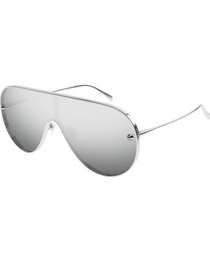 McQueen Am0481S 004 Sunglasses Metal Pilot - Black