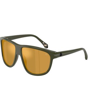 Moncler Me6032U 30525A Sunglasses Acetate Squared Mirror - Black