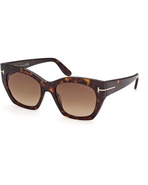 Tom Ford Ft1422 Joni-02 52F Sunglasses Acetate Butterfly Normal - Black