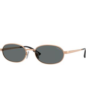 Vogue Eyewear Vo4353S 515281 Sunglasses Metal Round Polarized - Black