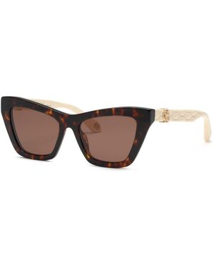 Roberto Cavalli Src091M 743Y Sunglasses Acetate Cat Eye Normal - Black