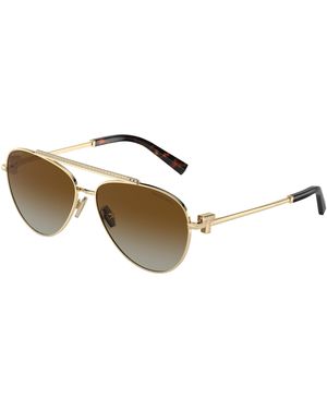 Tiffany & Co. Tf3101B 6208T5 Sunglasses Steel Pilot Polarized Shaded - Black