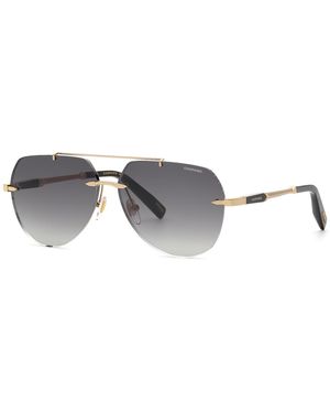 Chopard Schm44 300 Sunglasses Metal Smoke Squared Anti-Glare Nuanced - Black