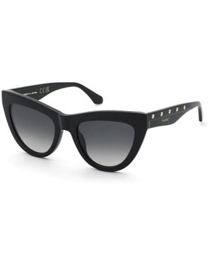 Twinset Stw106 700 Sunglasses Acetate Smoke Cat Eye Normal Shaded - Black