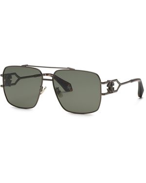 Roberto Cavalli Src131 568 Sunglasses Metal Squared Normal - Black