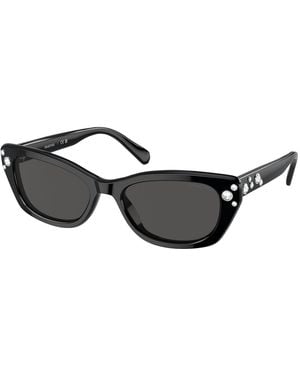 Swarovski Sk6018 30017N Sunglasses Acetate Pillow Normal - Black