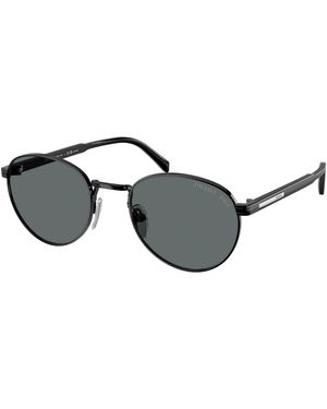 Prada Pr B51S 1Ab5Z1 Sunglasses Metal Round Polarized - Black