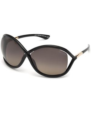 Tom Ford Ft0009 Whitney 01D Sunglasses Injected Geometric Polarized - Black