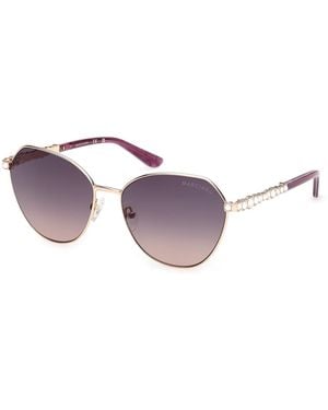 Guess Gm00036 32Z Sunglasses Metal Round Normal - Black