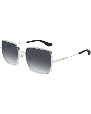 McQueen Am0564S 001 Sunglasses Metal Smoke Squared - Black