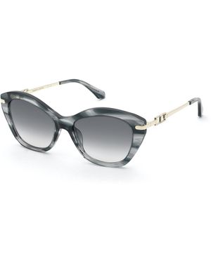 Twinset Stw148 0Gbl Sunglasses Acetate Smoke Butterfly Normal Nuanced - Black