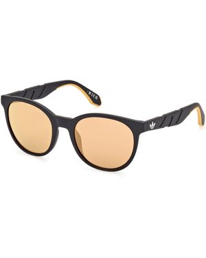 adidas Or0102 02G Sunglasses Injected Round Normal Mirror - Black