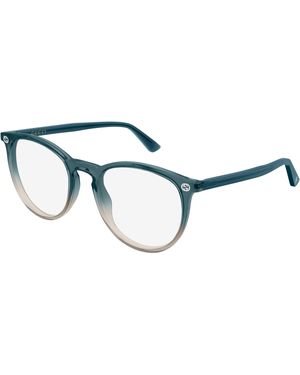 Gucci Gg0027O 020 Optical Frames Acetate Transparent Round - Black