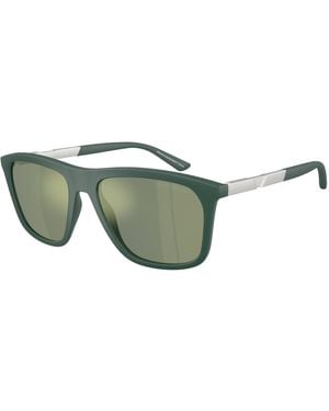 Emporio Armani Ea4237 61906R Sunglasses Injected Squared Mirrored - Green