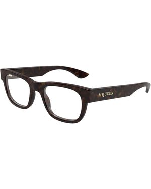 McQueen Am0531O 002 Optical Frames Acetate Transparent Squared - Black
