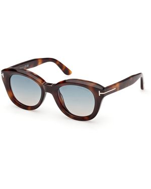Tom Ford Ft1344 Nika-02 53P Sunglasses Acetate Round Normal - Black