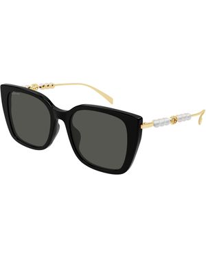 Gucci Gg1971Sa Square Pearl Sunglasses - Black