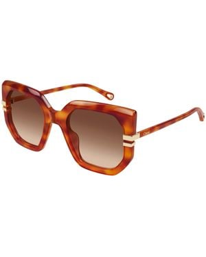 Chloé Ch0240S 007 Sunglasses Acetate Geometric - Black