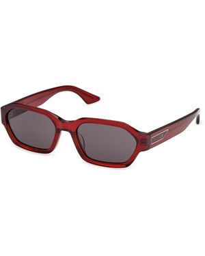 Gcds Gd0076 69A Sunglasses Acetate Smoke Geometric Normal - Red