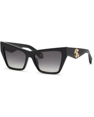 Roberto Cavalli Src114 700 Sunglasses Acetate Smoke Butterfly Normal Shaded - Black