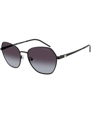 Emporio Armani Ea2161 30018G Sunglasses Metal Geometric Normal Shaded - Black