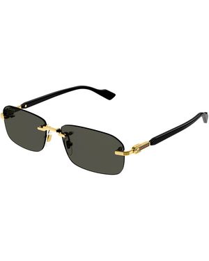 Gucci Gg1221S 001 Sunglasses Metal Squared Normal - Black