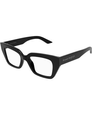 McQueen Am0453O 001 Optical Frames Acetate Transparent Cat Eye - Black