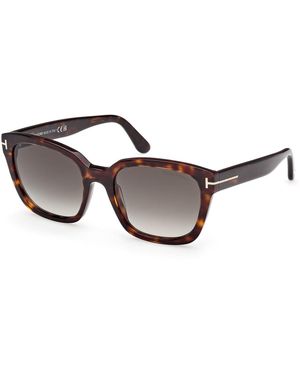 Tom Ford Ft1216 Haylay 52B Sunglasses Acetate Grigio Squared Normal Sfumato - Black