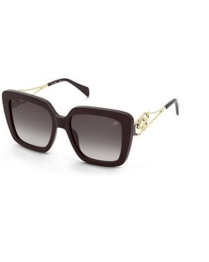 Blumarine Sbm891 06Yw Sunglasses Acetate Squared Normal Shaded - Black