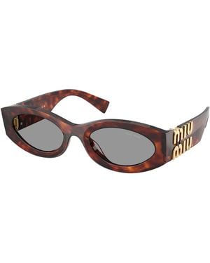 Miu Miu Mu 11Ws 0Mu 11Ws 21C40O Sunglasses Acetate Round Normal - Black
