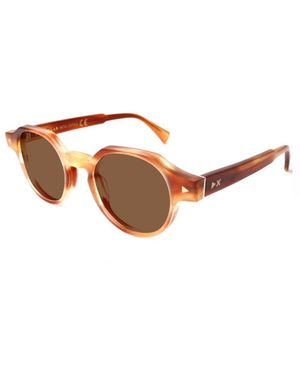 Xlab Sifno Sunglasses Acetate Smoke Round Polarized - Brown