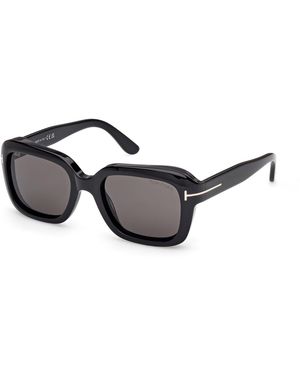 Tom Ford Ft1283 Natalia-02 01A Sunglasses Acetate Smoke Squared Normal - Black