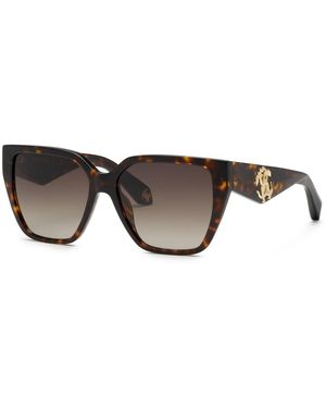 Roberto Cavalli Src137 743 Sunglasses Acetate Squared Normal Nuanced - Black