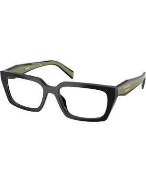 Prada Pr D05V 03K1O1 Optical Frames Acetate Transparent Squared Normal - Black