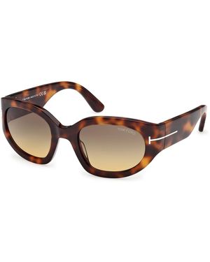 Tom Ford Ft1313 Arizona-02 53B Sunglasses Acetate Smoke Squared Normal - Black