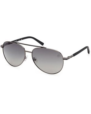 Timberland Tb00039 08D Sunglasses Metal Pilot Polarized - Black