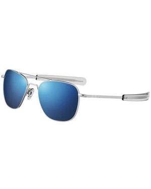 Randolph Engineering Af171 Matte Chrome Outlet Sunglasses Metal Squared Normal - Blue