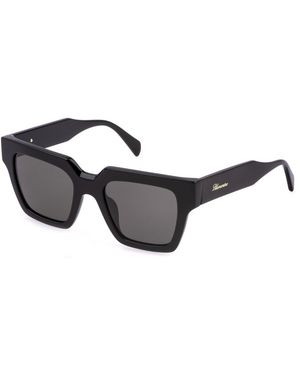Blumarine Sbm867 700 Sunglasses Acetate Smoke Squared Normal - Black
