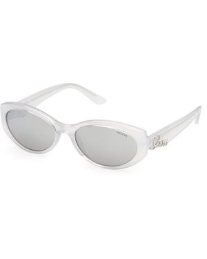 Guess Gu00307 27C Sunglasses Injected Smoke Round Normal - White