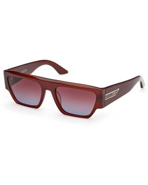 Gcds Gd0064 48T Sunglasses Acetate Bordeaux Geometric Normal Shaded - Brown