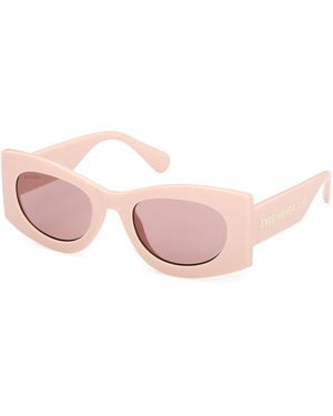 MAX&Co. Mo0131 72S Sunglasses Injected Bordeaux Geometric Normal - Pink