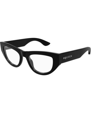 McQueen Am0512O 001 Optical Frames Acetate Transparent Cat Eye - Black