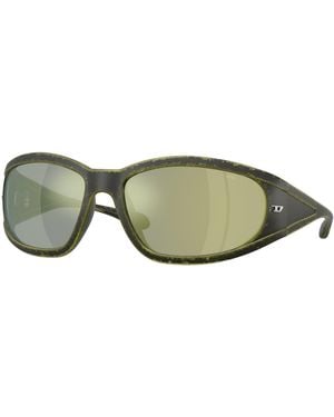 DIESEL Dl3002 511/J2 Sunglasses Injected Pillow Normal - Green