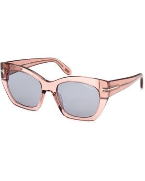 Tom Ford Ft1422 Joni-02 72A Sunglasses Acetate Smoke Butterfly Normal - Black