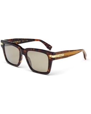 Hublot H044 092.120 Sunglasses Acetate Squared Polarized Flash - Black