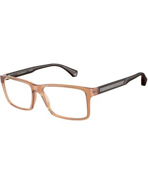 Emporio Armani Ea3038 5044 Optical Frames Peek Transparent Squared Normal - Black