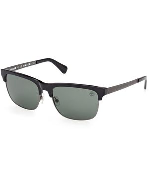Timberland Tb00063 01R Sunglasses Metal Squared Polarized - Black
