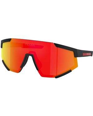 Prada Linea Rossa Ps 04Ws Dg002U Sunglasses Nylon Pillow Mirrored