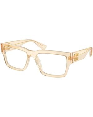 Miu Miu Mu 02Xv 11T1O1 Optical Frames Acetate Transparent Squared Normal - Black